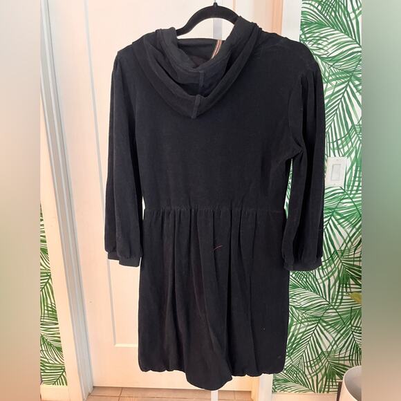 Burberry Girls Black Hooded Velour Dress Size Medium - Picture 5 of 9